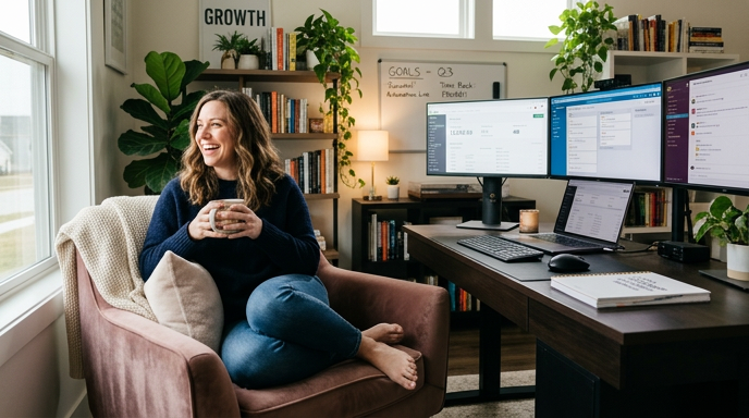 Solo founder with time back while the business keeps running